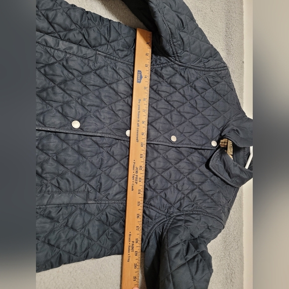 LL Bean Long Sleeve Blue Navy Quilted Snap Button Jacket Small - Picture 11 of 12